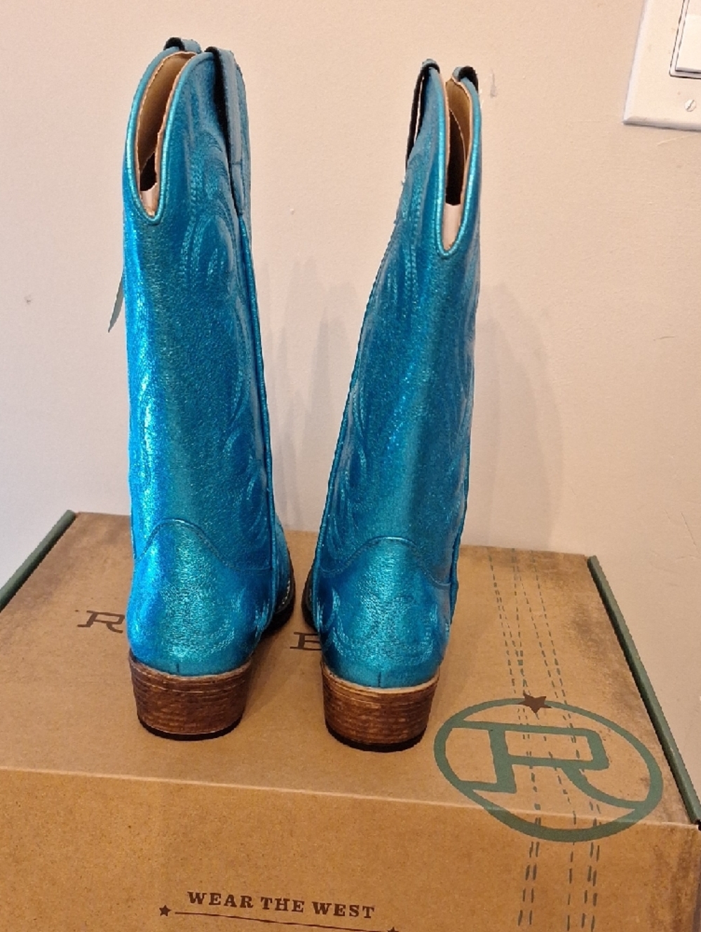 Roper Metallic Turquoise Western Knee-High Boot - Picture 5 of 6
